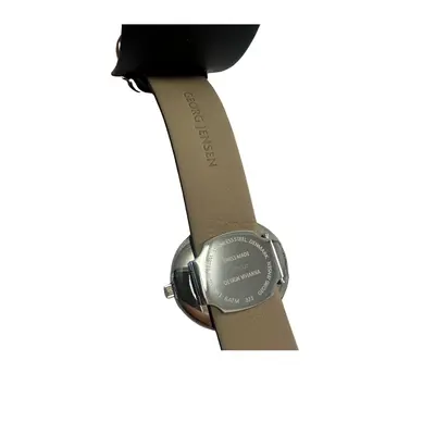 Ceas Georg Jensen de damă cu curea neagră # 323 3