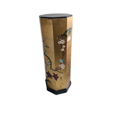 Dulapior vitange decorat manual cu foita de Aur 3
