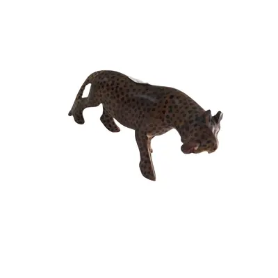 Figurina leopard din lemn