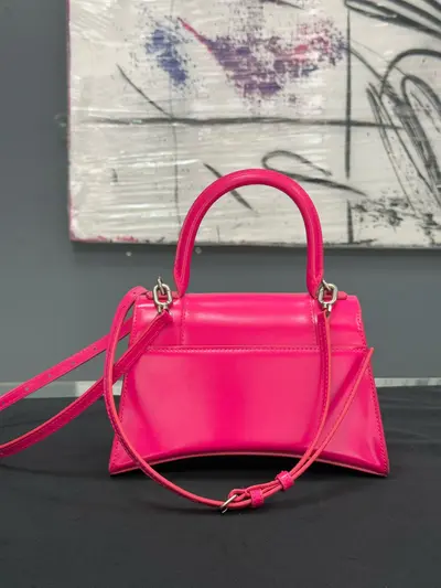 Geanta BALENCIAGA mica Hourglass Top Handle roz 3