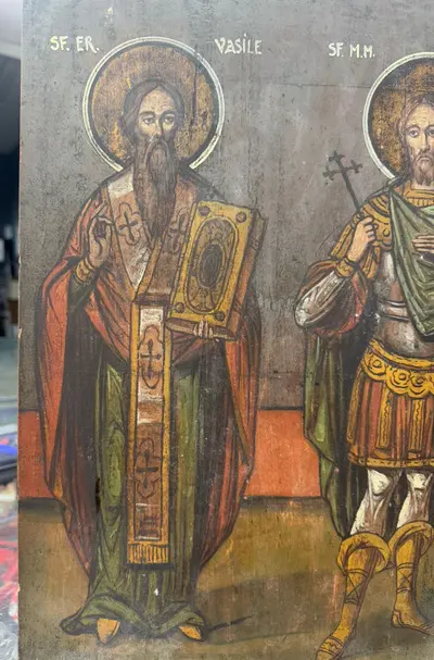 Icoana SF Vasile si SF Dimitrie anul 1939 2