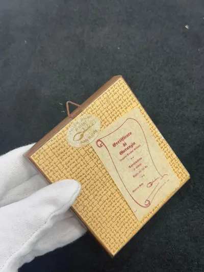 Pictura miniaturala realizata din argint pictat manual 3