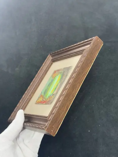 Pictura miniaturala realizata din argint pictat manual 4