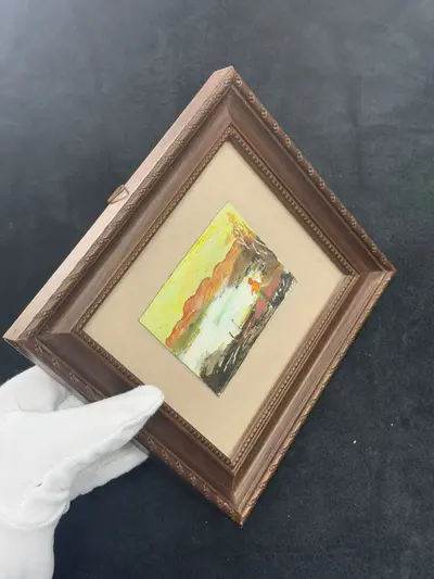 Pictura miniaturala realizata din argint pictat manual 3