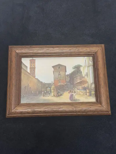 Pictura miniaturala realizata din argint pictat manual