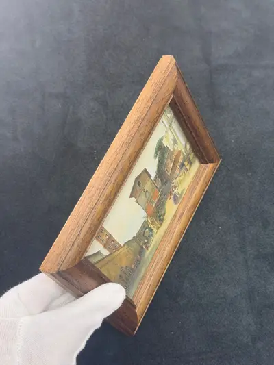 Pictura miniaturala realizata din argint pictat manual 3