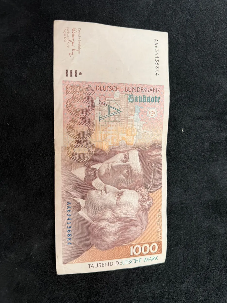 Bancnotă rară 1000 Deutsche Mark – Frații Grimm