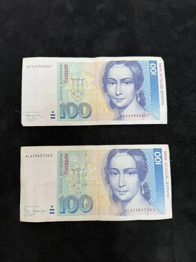 Bancnote 100 Deutsche Mark – Pian / Design rar – stare foarte bună