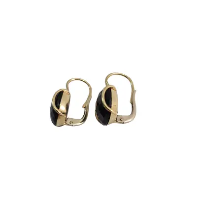 Set cercei + inel  Aur 18k cu pietre Dark Smokey Quartz 2