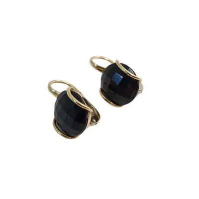 Set cercei + inel  Aur 18k cu pietre Dark Smokey Quartz 3