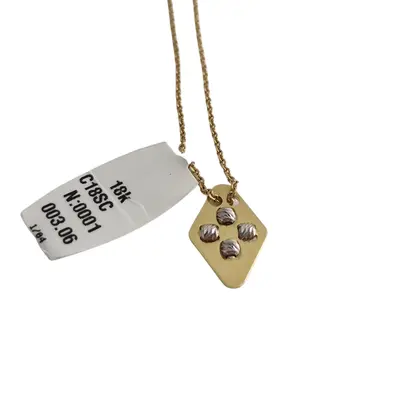 Lantisor Aur nou 18K Dubai, pandantiv romb