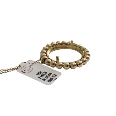 Lantisor Aur nou 18K Dubai, pandantiv cerc 3