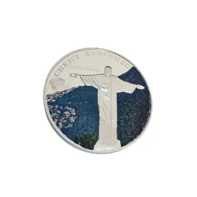 Moneda argint Mongolia 100 tuqrik Christ Redeemer