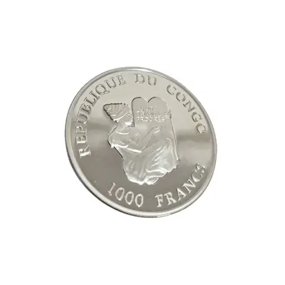 Moneda argint Repubica Congo 1000 Franci - Portuguese Galleass 2