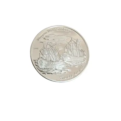 Moneda Togo 1000 Franci corabii "Kaiser Leopold" si Wapen von Hamburg"