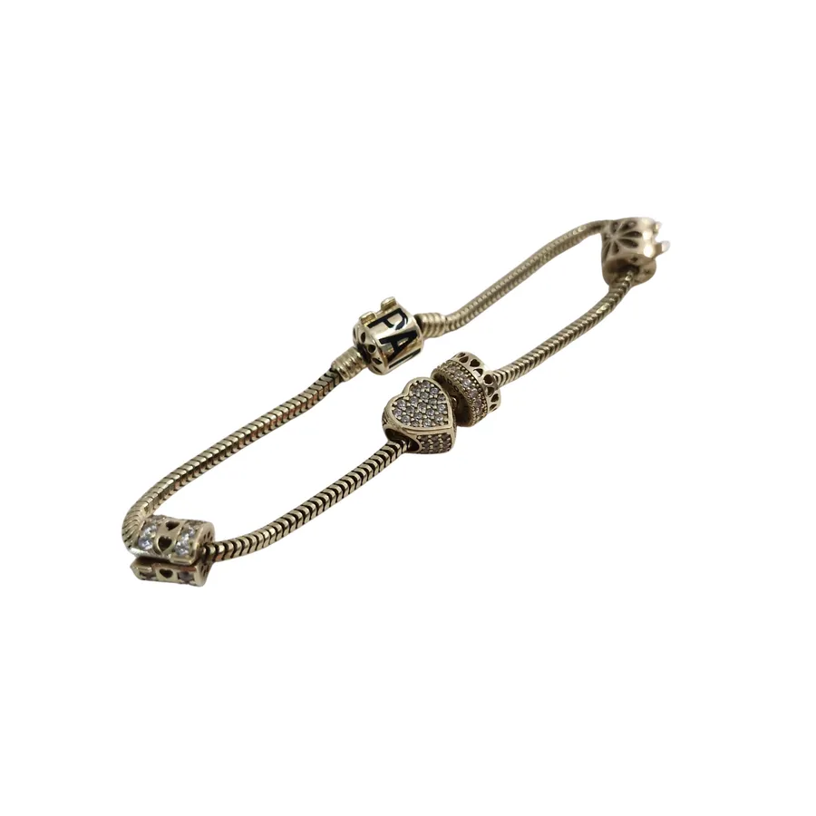 Bratara Pandora aur 14k, 4 charms