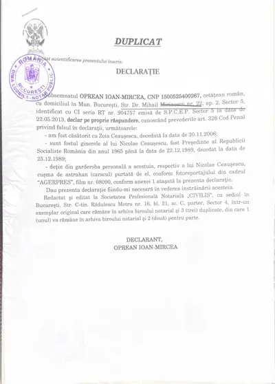 Căciula originală a lui Nicu Ceaușescu – purtată personal, cu dovadă notarială. 5