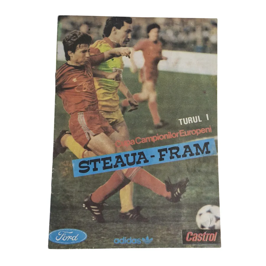Program fotbal vintage "Steaua-Fram, CupaCampionilorEuropeni" 1989