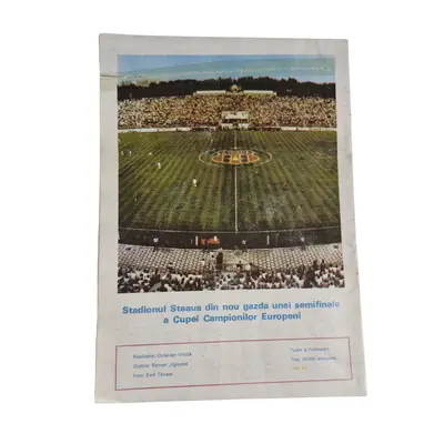 Program  fotbal vintage "Steaua - Benfica , semifinala cupei campionilor" 1988 2