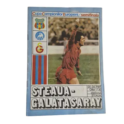 Program  fotbal vintage "Steaua-Galatasaray, Semifinala CupaCampionilorEuropeni" 1989