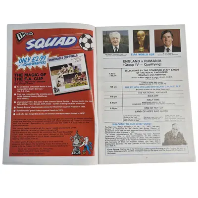 Program + Bilet fotbal Anglia vs Romania 1981 WEMBLEY STADIUM 3
