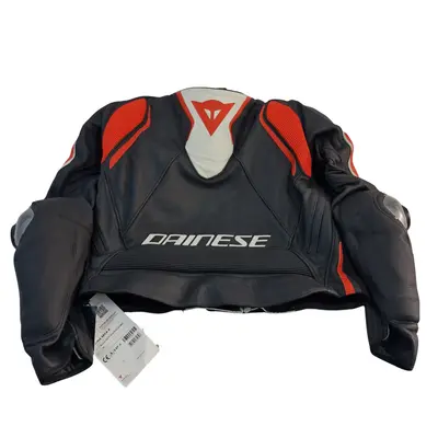 Costum moto din 2 piese, Dainese, Laguna Seca 4, Protectii Nivel 2, Negru/Rosu, 56 5