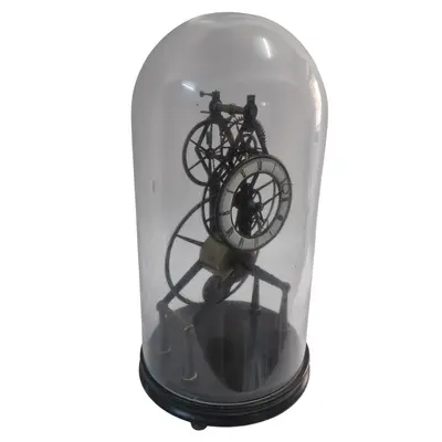 Ceas skeleton mecanic de colecție cu cupolă din sticlă – stil vintage/steampunk