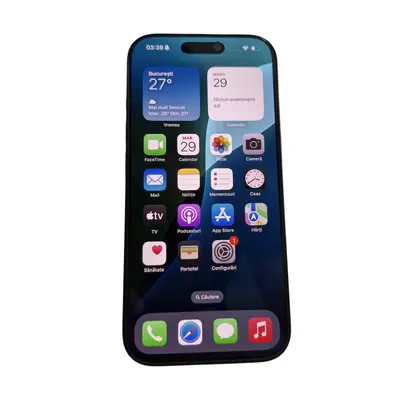 Telefon Apple iPhone 16 Pro, 128GB, 5G, Black Titanium + Husa Mobilfox 3