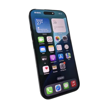 Telefon Apple iPhone 16 Pro, 128GB, 5G, Black Titanium + Husa Mobilfox 4