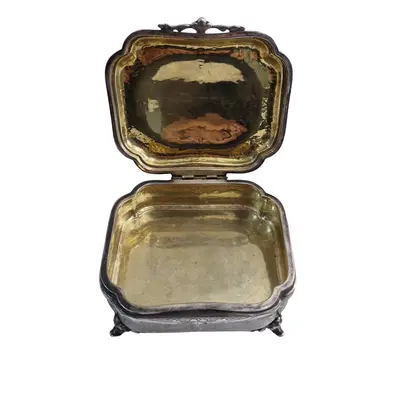 Cutie de bijuterii din argint 800 cu interior aurit – 234g 2