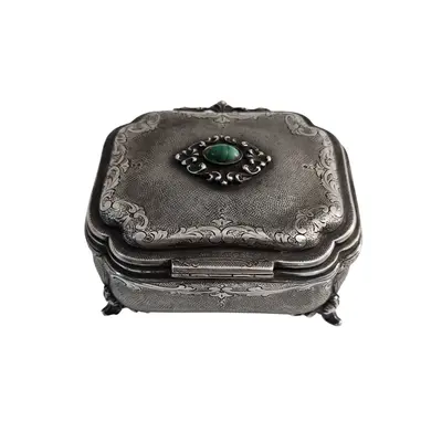 Cutie de bijuterii din argint 800 cu interior aurit – 234g 3