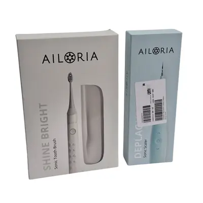 SET Periuță de dinți sonică AILORIA SHINE BRIGHT + Curățător de dinți sonic DEPLAQUED