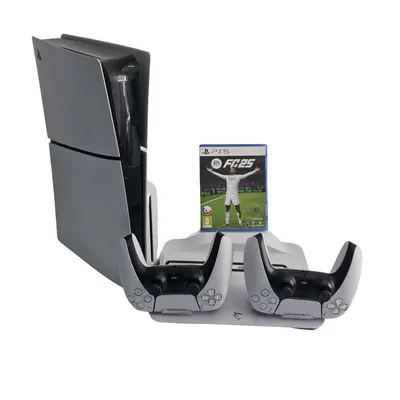 Consola PlayStation 5 Slim 1TB, Disc, 2 controlere, dock incarcare + FC25