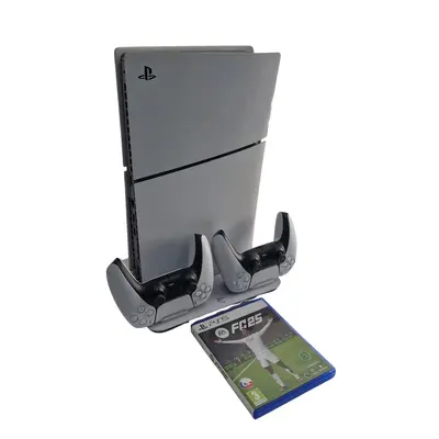Consola PlayStation 5 Slim 1TB, Disc, 2 controlere, dock incarcare + FC25 2