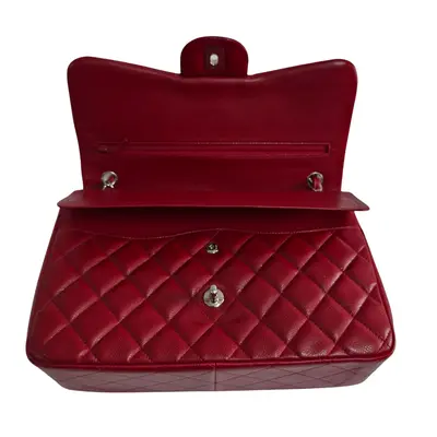 Poseta Chanel Timeless Classic Jumbo – Red Caviar, Silver Hardware 4