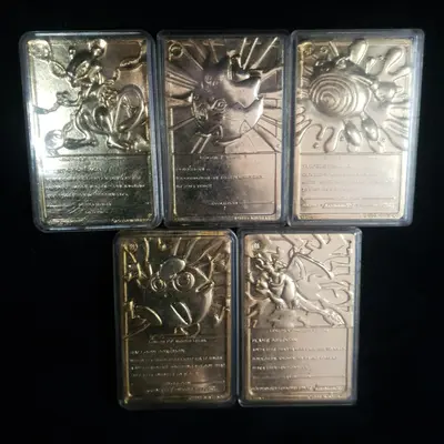 Cărți de tranzacționare Pokémon, placate cu aur de 23K 4