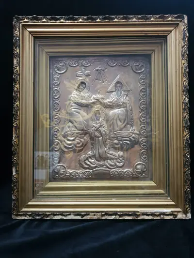 Icoană religioasă reprezentând Încoronarea Maicii Domnului