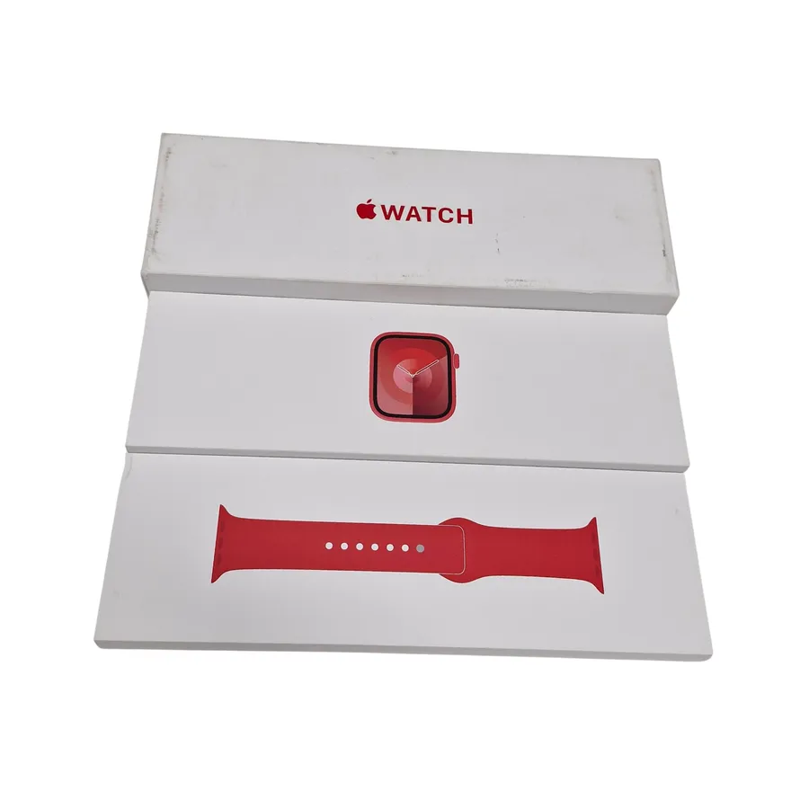 Apple Watch 9 GPS 45mm Carcasa Aluminiu Red cu Sport Band Red M/L