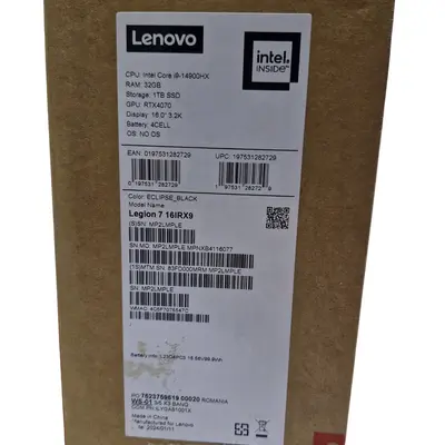 Laptop Gaming Lenovo Legion 7 16IRX9 i9-14900HX,  RTX 4070, 32GB, 1TB SSD 5