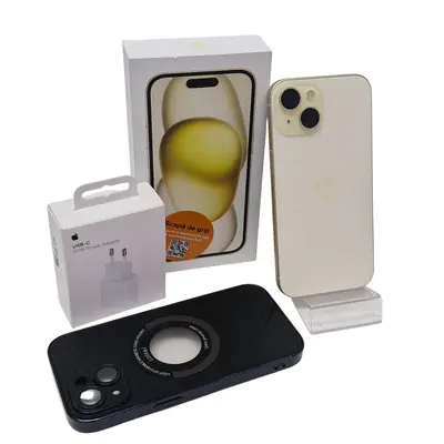 Telefon Apple iPhone 15, 128GB, 5G, Yellow