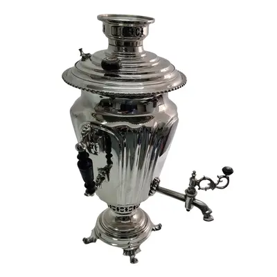 Samovar Rusesc argintat, model clasic, piesă de colecție – fabricat în 1865