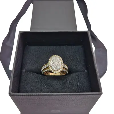 Inel elegant din aur galben 10K cu diamante naturale 1ct, Fred Meyer Jewelers (SUA) 2