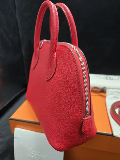 Geantă Hermes – Mini Bolide, Piele Naturală, Roșu Intens 3