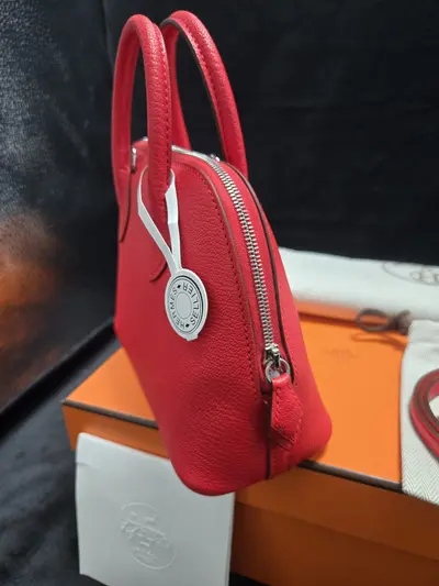 Geantă Hermes – Mini Bolide, Piele Naturală, Roșu Intens 7