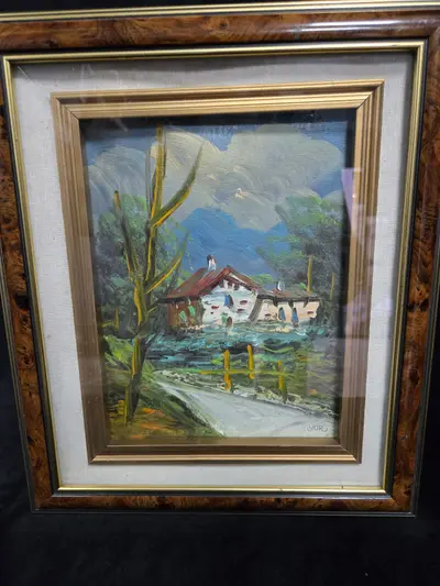 Tablou original – peisaj rustic, semnat YOR