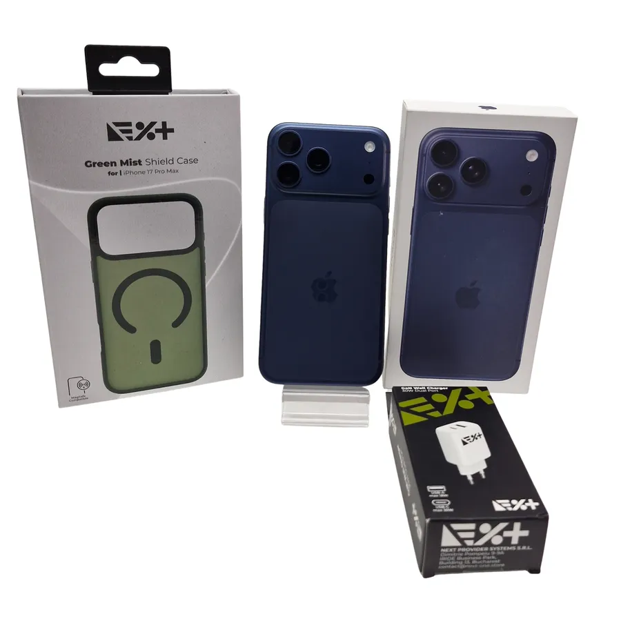 Telefon Apple iPhone 17 Pro Max, 256GB, Deep Blue, 0 CICLURI DE INCARCARE