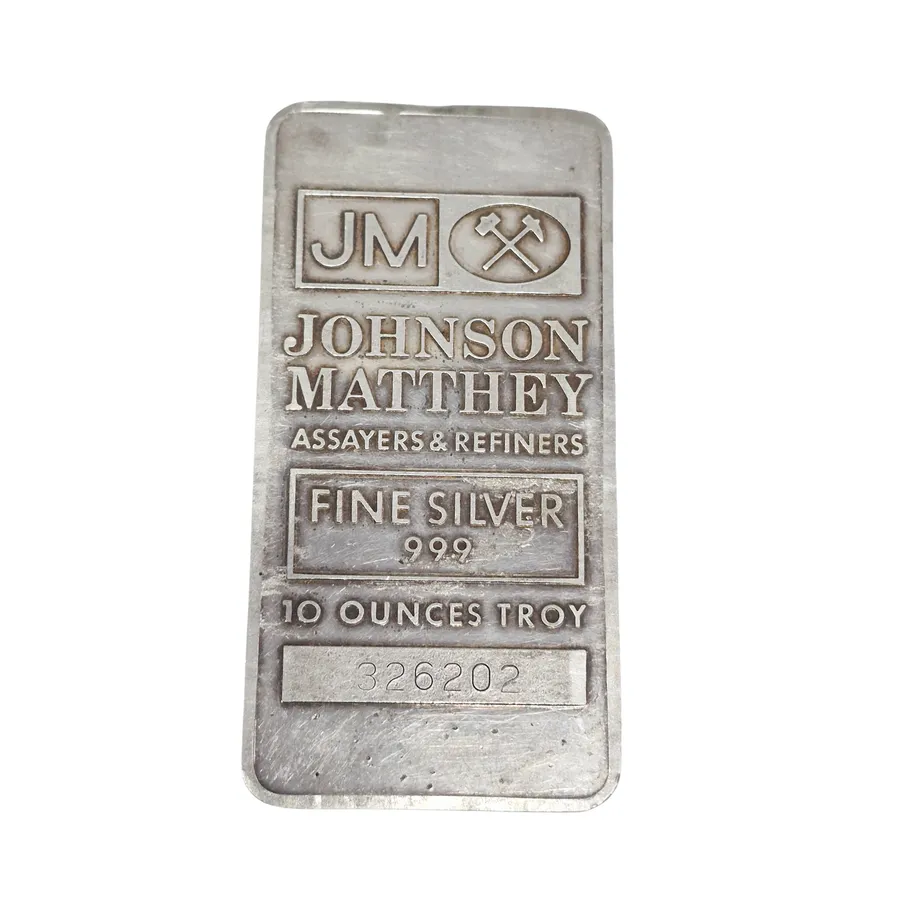 Lingou Argint Johnson Matthey 10 oz (311 g) – Fine Silver .999