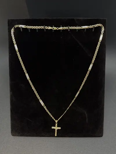 Lant de aur 14k+ Cruce de aur 14k