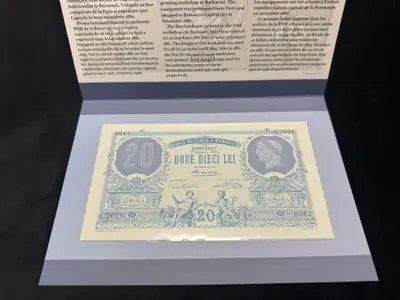 Prima bancnotă emisă de banca națională a României în 1881. 3