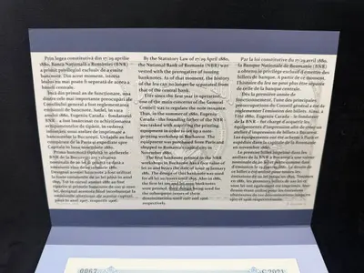 Prima bancnotă emisă de banca națională a României în 1881. 4